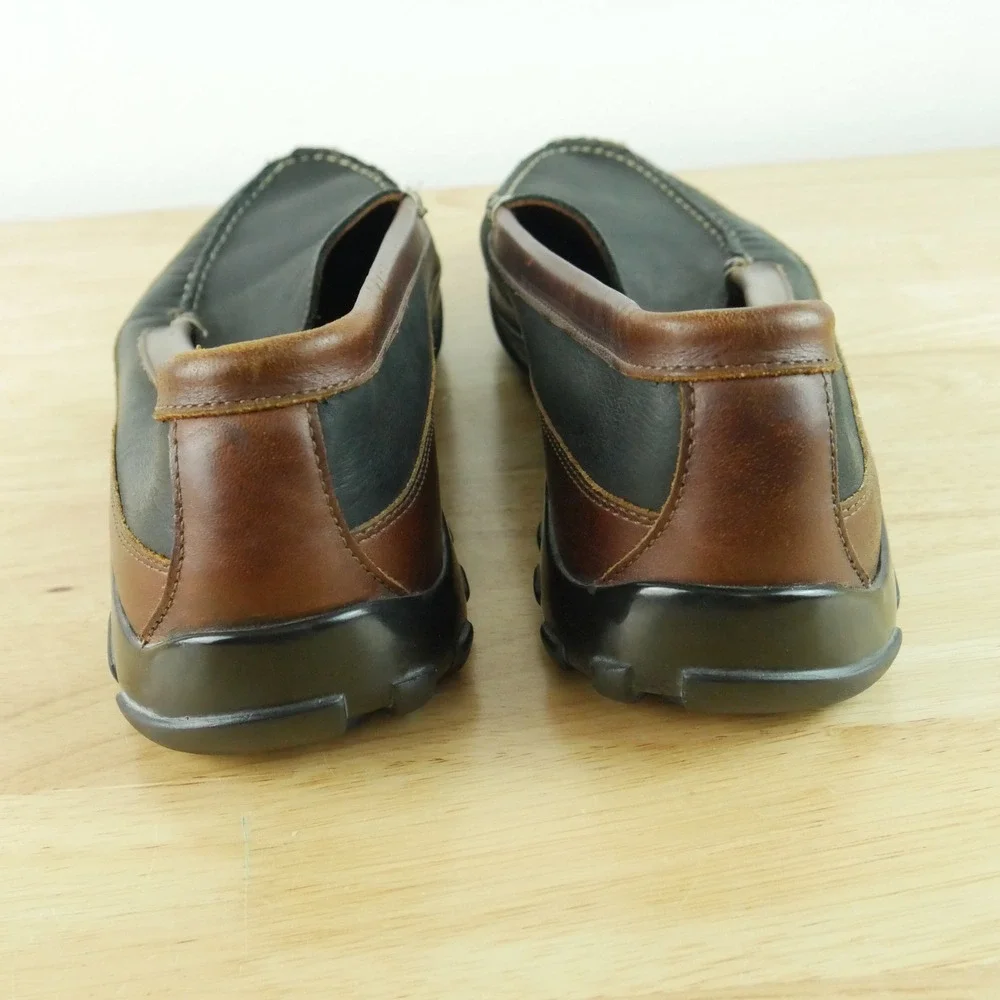 Allen Edmonds Boulder Mens 12 D Black Brown Leather Driving Loafers Moc Toe Shoe